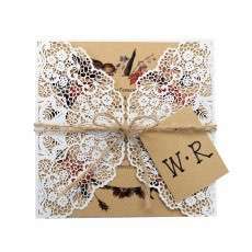 Brown Paper Card Laser Invitation Card Wedding Invitations Customization